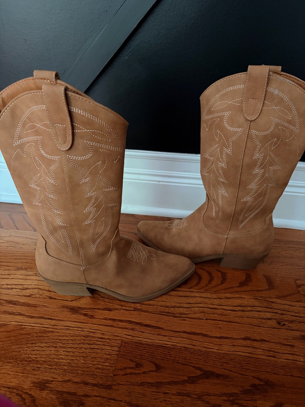 Women's Tan Western Cowboy Boots - Classic Stitch Detail